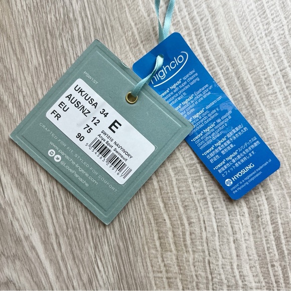 Panache Anya Spot One-Piece Underwire Swimsuit (SW1010)- Navy/Ivory - Size 34 - Picture 7 of 7